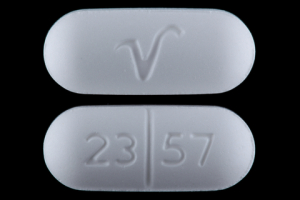 Generic Fioricet 23 57 V Pill - white capsule/oblong, 20mm - Qualitest Pharmaceuticals Inc.