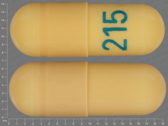Gabapentin 300mg 215 Pill - yellow capsule/oblong, 19mm - Ascend Laboratories, LLC , NDC : 67877-0223 