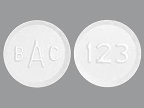 Fioricet Generic BAC 123 Pill - white round, 12mm - Nexgen Pharma