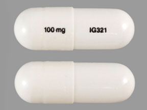 Gabapentin 100 mg IG321 Pill InvaGen Pharmaceuticals, Inc. - white capsule/oblong, 16mm